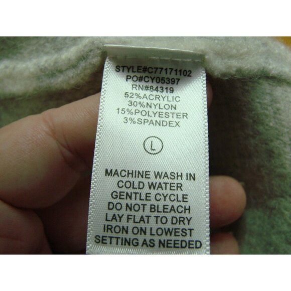 Cyrus Womens Lg Sweater Gray Plaid Open Front Long Cardigan Duster Soft Pockets - Picture 6 of 12